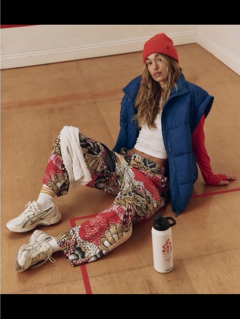 Free People Game Day Patchwork Wide-Leg Track Pants - Picture 2 of 9